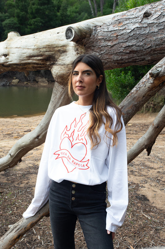 Heart white longsleeve t-shirt