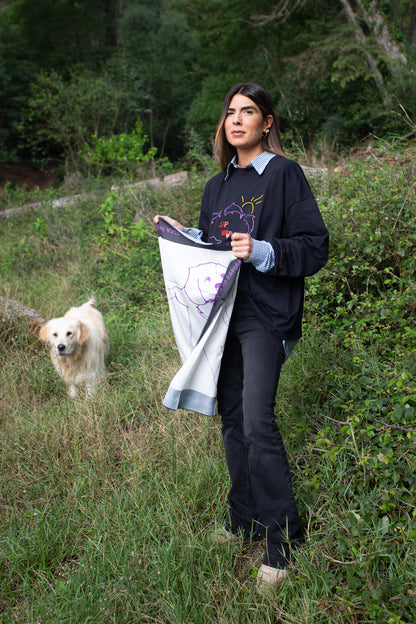 Scarf with dog print