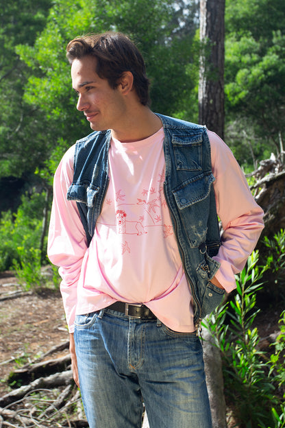 Lion pink longsleeve t-shirt